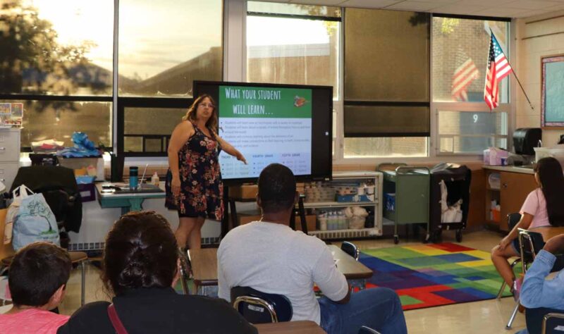 Mrs. Polly at curriculum night