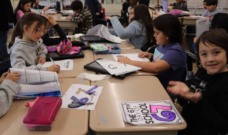 Mystery book activity on the 67th day of school